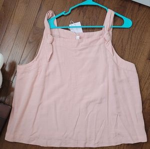 Lauren Conrad linen blouse tank top pink